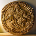 Disciplined Violence – Memento Mori Round Wall Plaque | High-Relief Masculine Statement Art
