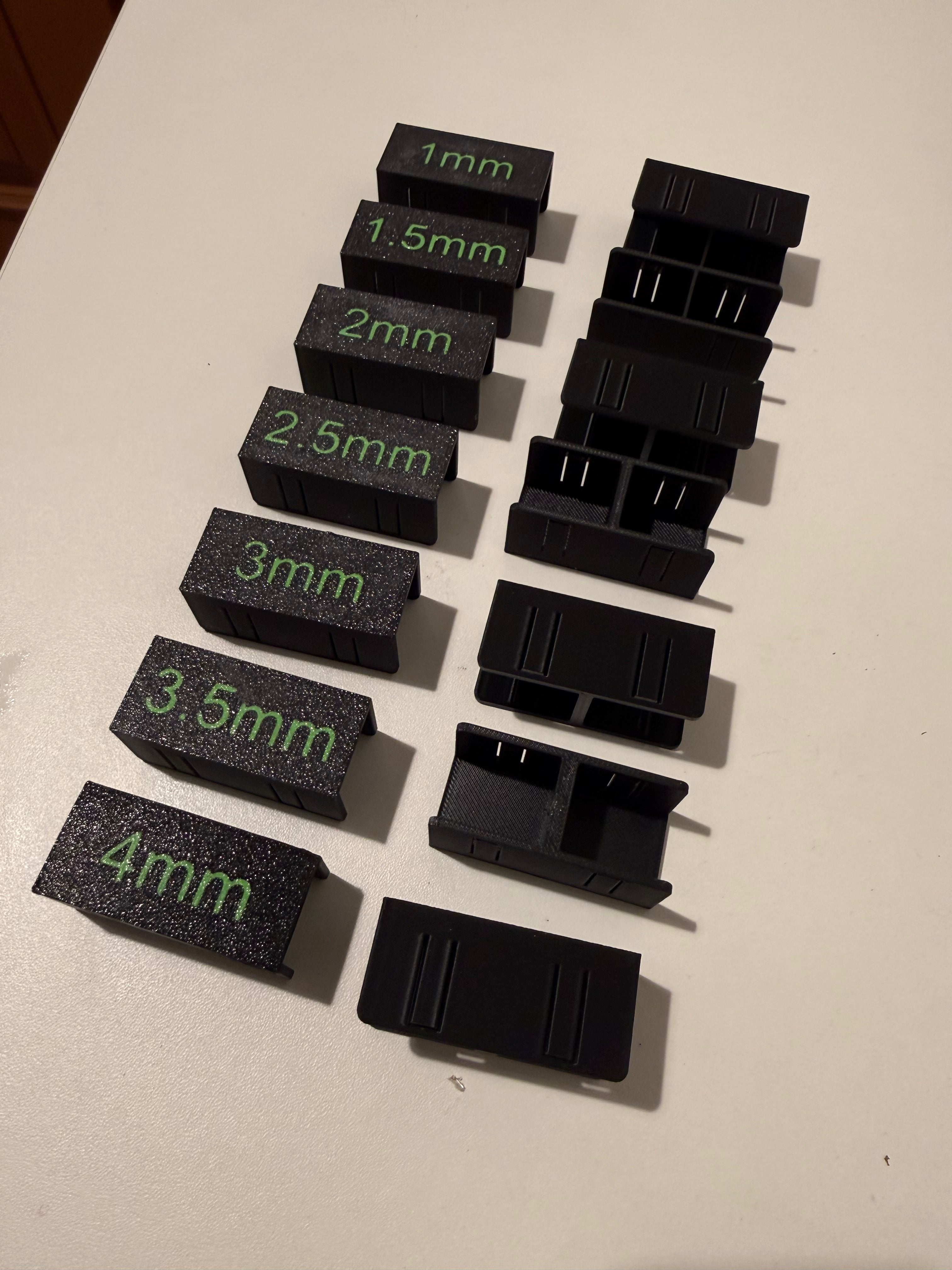 Drawer face spacers 3d printed millimetres jig V3